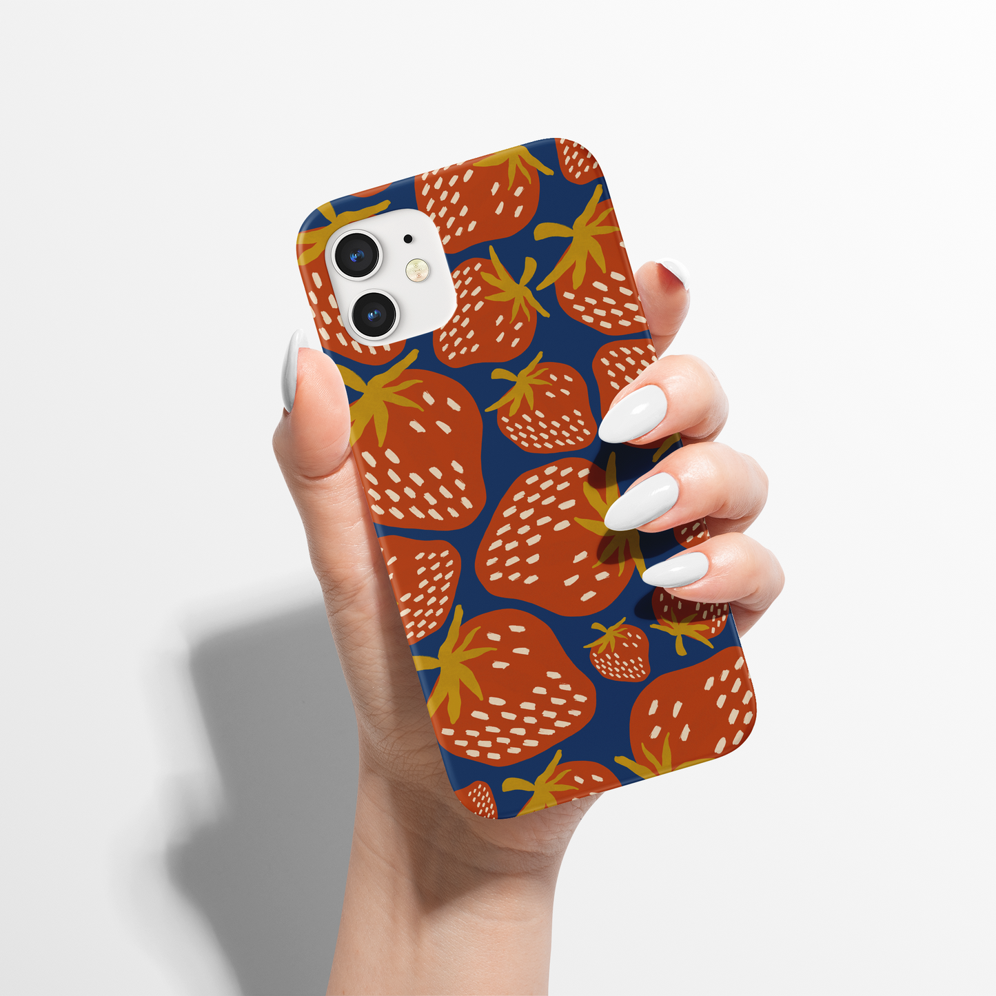 Retro Painted Strawberries Pattern iPhone Case