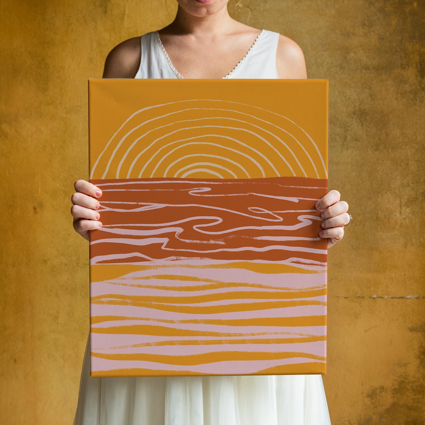 Boho Abstract Sunset Canvas Print