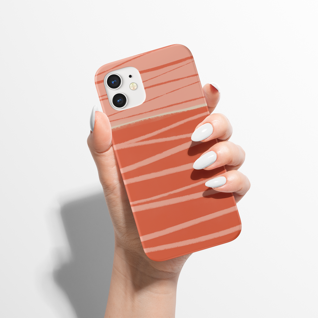 Red Pink Mid Century Modern iPhone Case