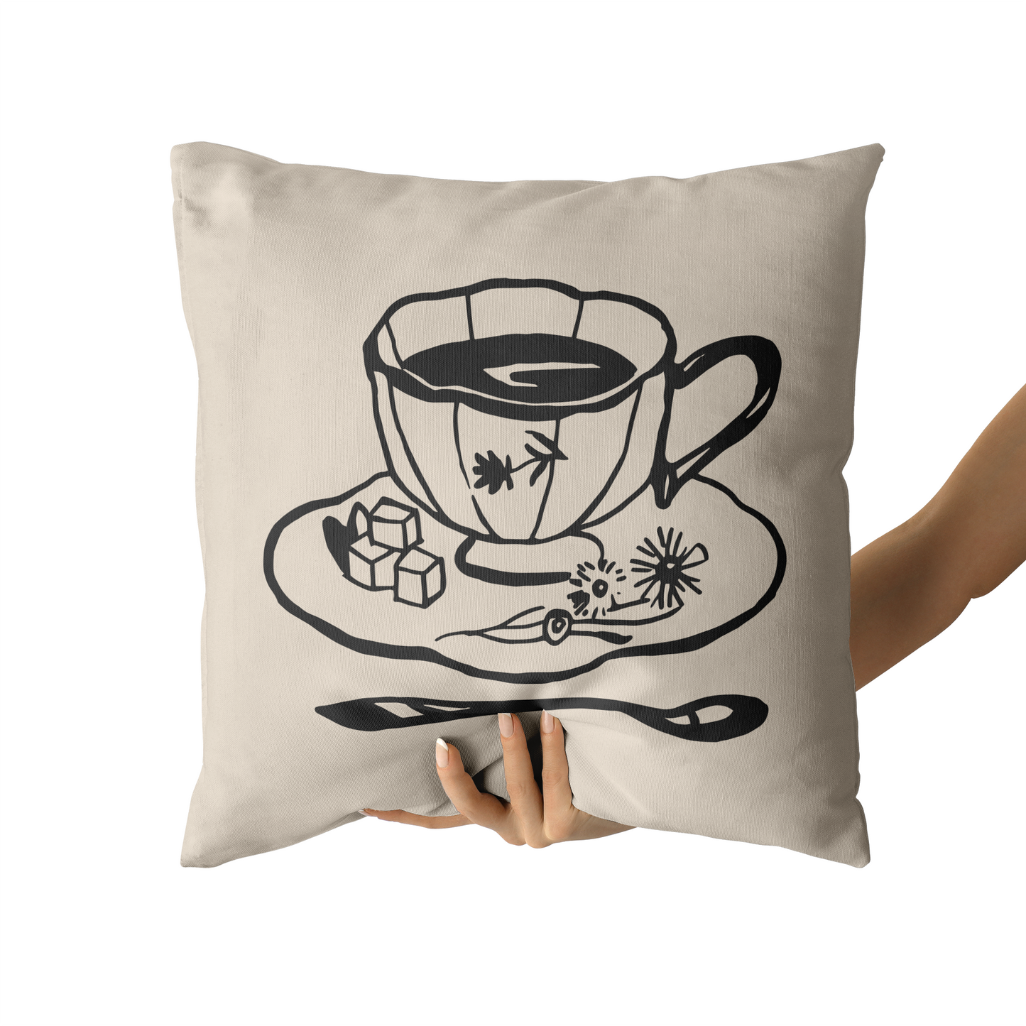 Tea Time, Cafe Decor Throw Pillow