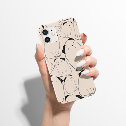 Pug Dog Line Art Minimalist Pattern iPhone Case