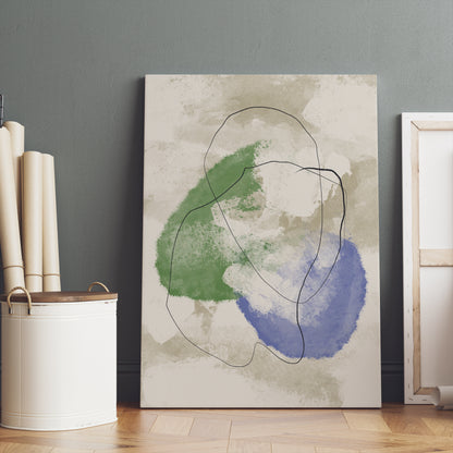 Contemporary Abstract Line Art Canvas Print