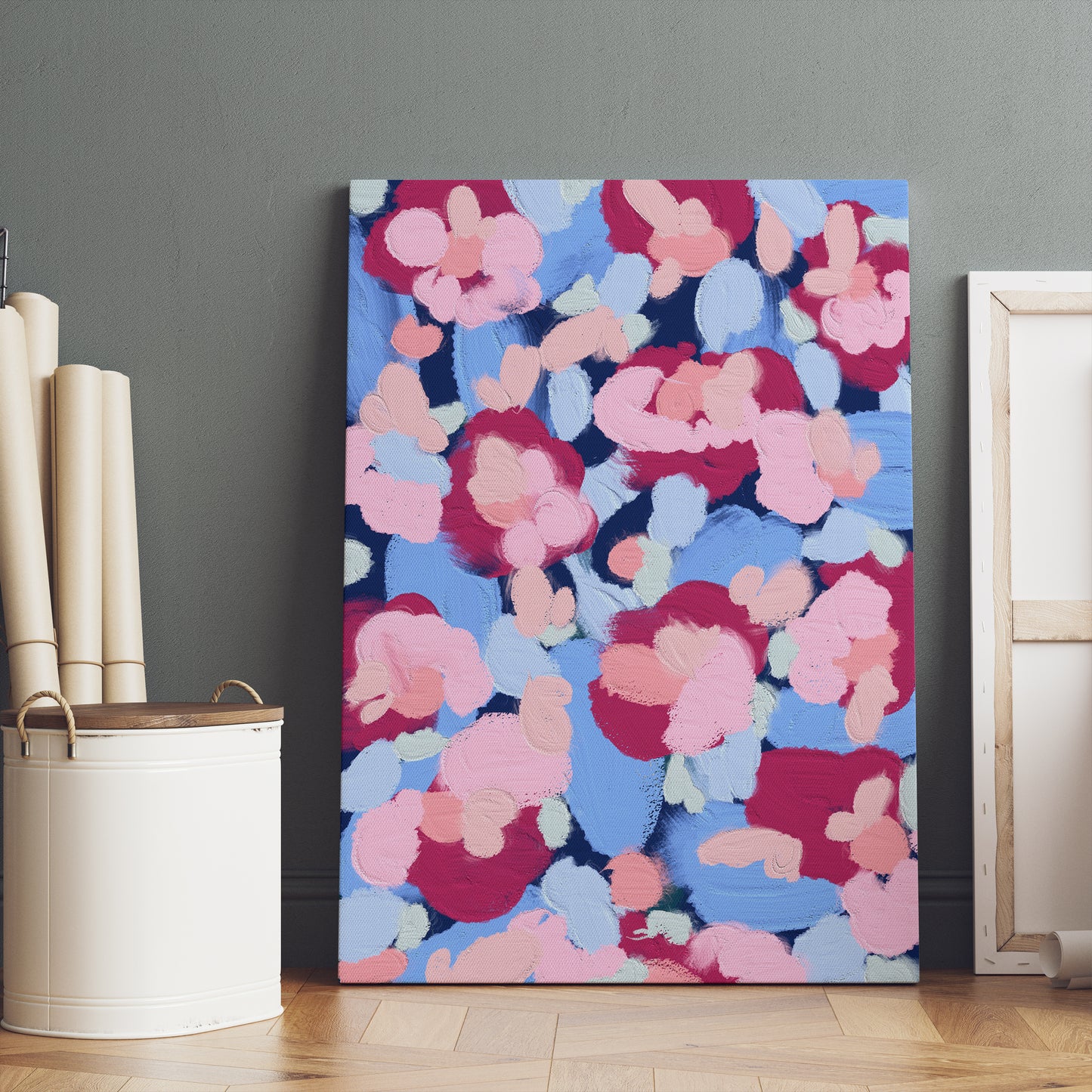 Abstract Flower Market Painting Canvas Print