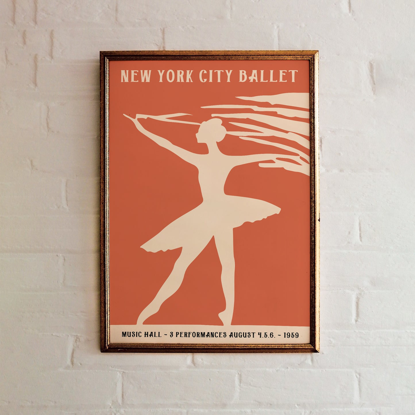 Retro Ballerina Wall Art Poster