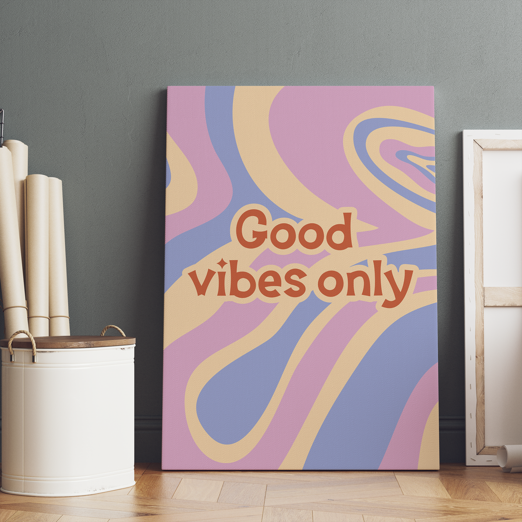 Good Vibes Only Retro Canvas Print