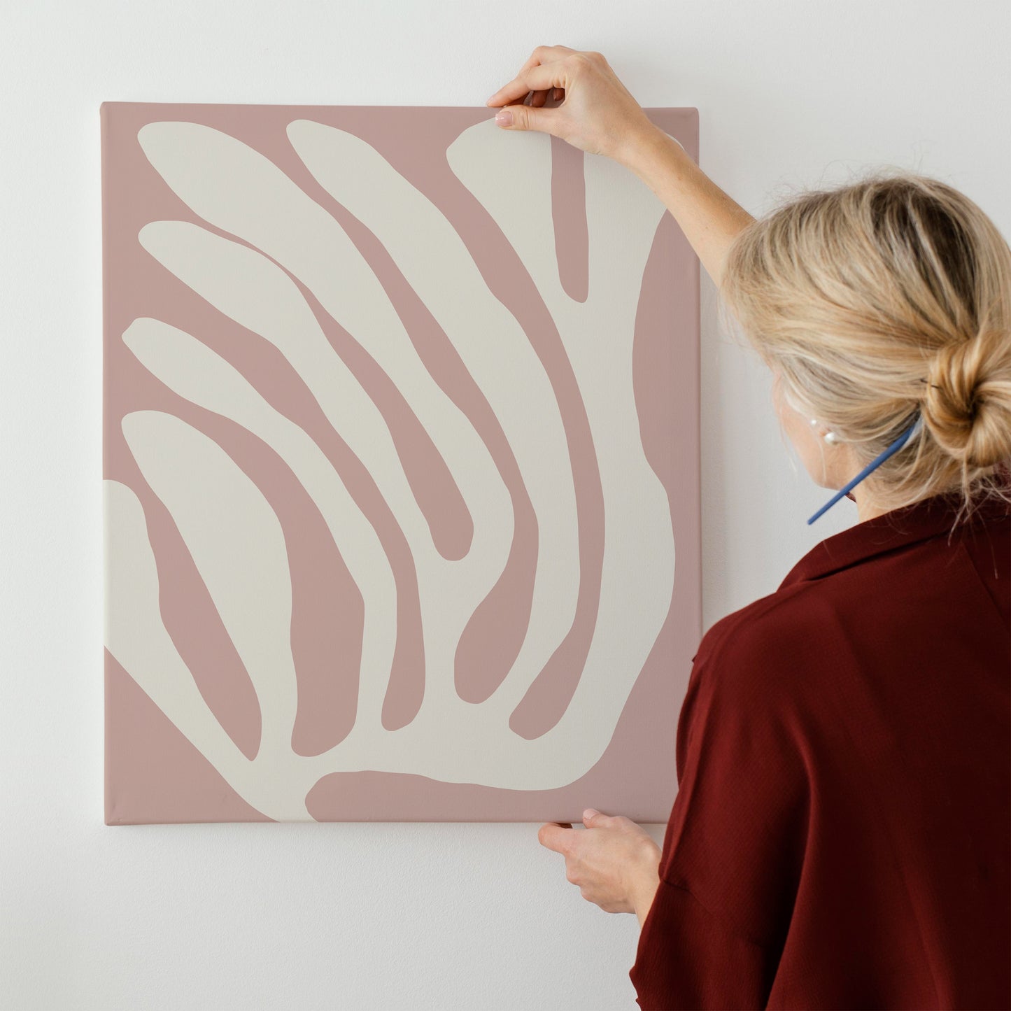 Pink Leaf Canvas Print