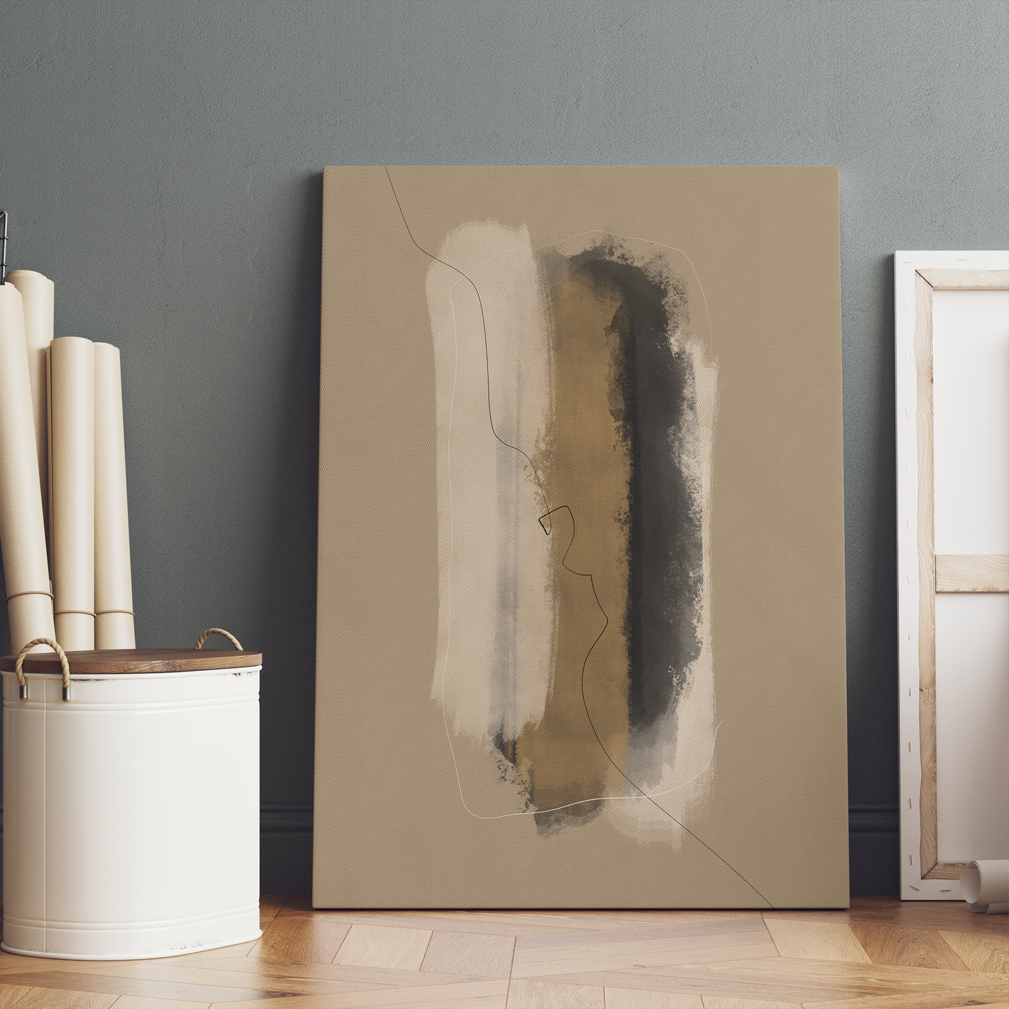 Boho Modern Abstract Painted Canvas Print