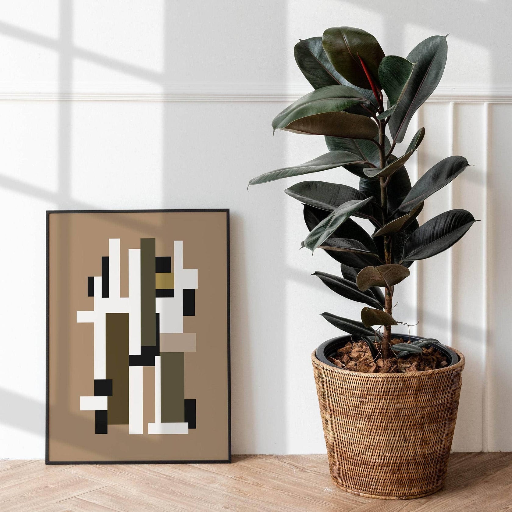 Modern Geometric Color Blocks in Beige Poster – HypeSheriff