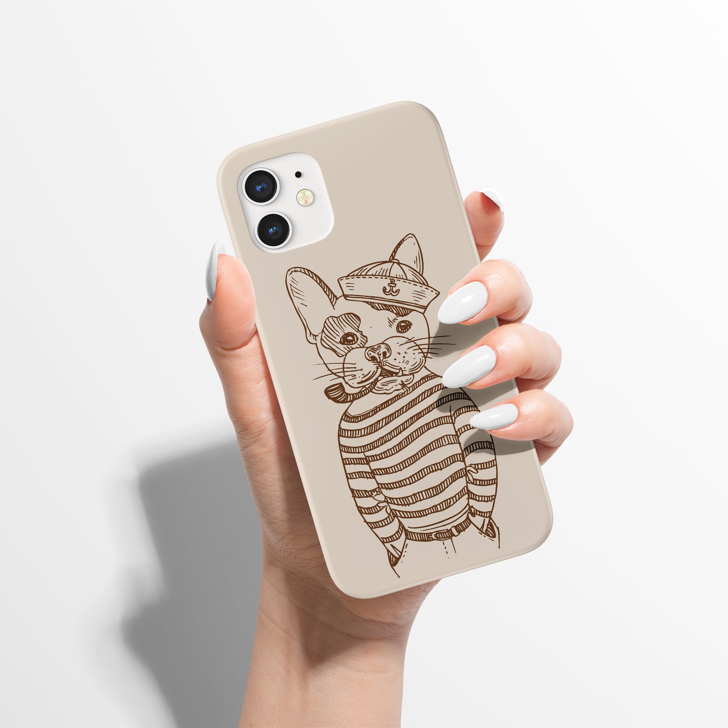 Beige Funny Pug Dog iPhone Case