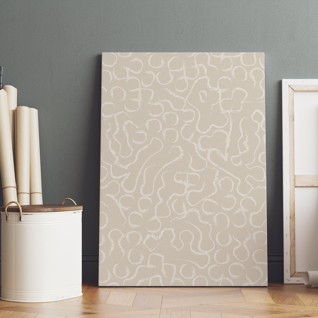 Beige Boho Abstract Artistic Canvas Print