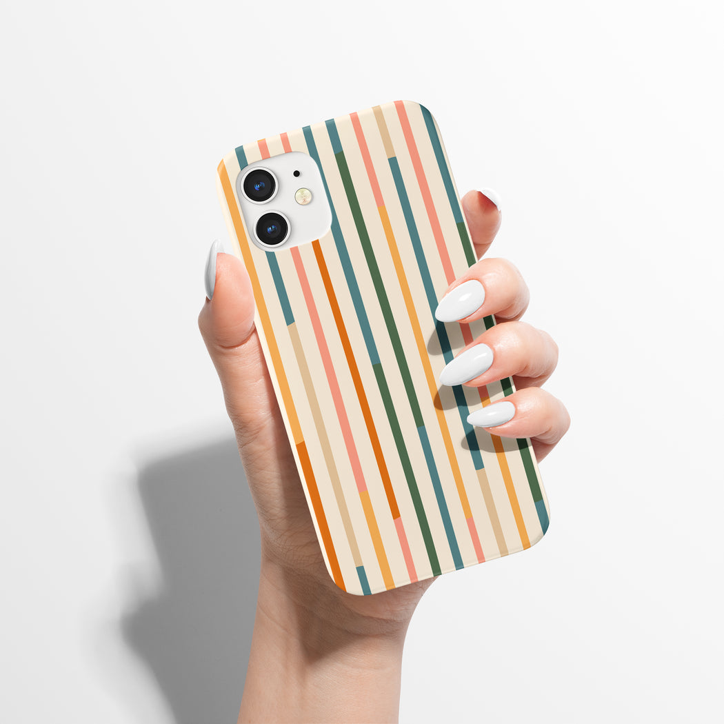 Vintage Colorful Striped Pattern iPhone Case
