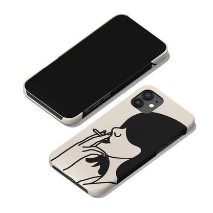 Aesthetic Smoking Girl iPhone Case