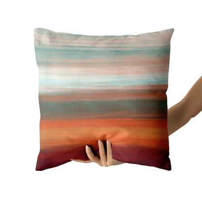 Farmland Sunset Hand-painted Throw Pillow