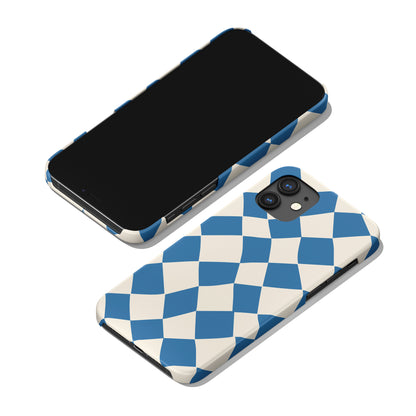 Retro Geometric Blue iPhone Case