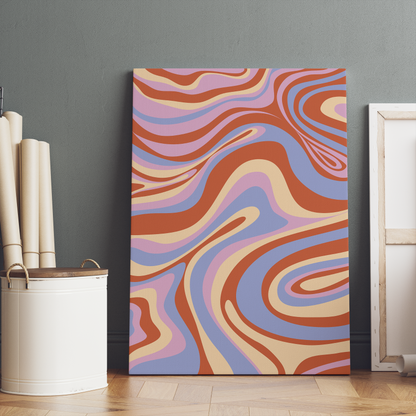 Retro Colorful Swirl Eclectic Canvas Print