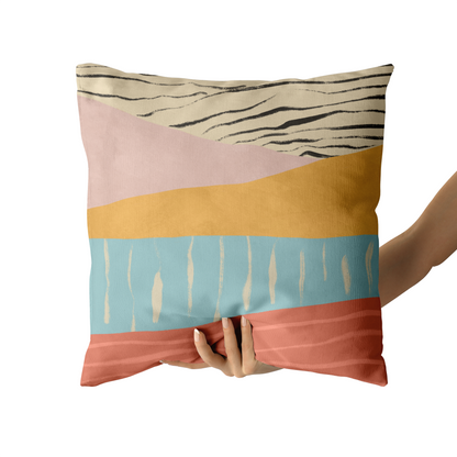 Colorful Abstract Landscape Throw Pillow
