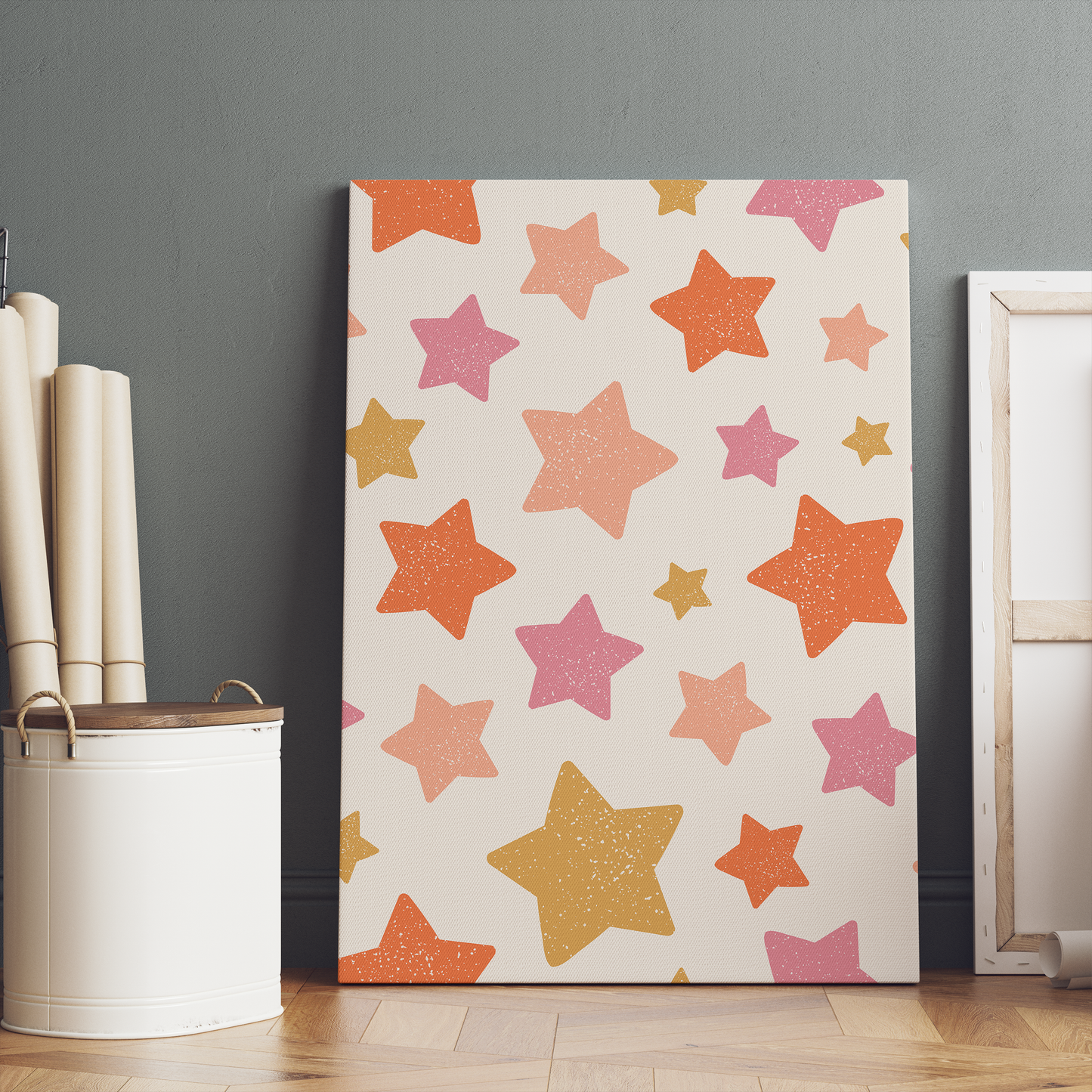 Boho Cute Stars Nursery Room Canvas Print