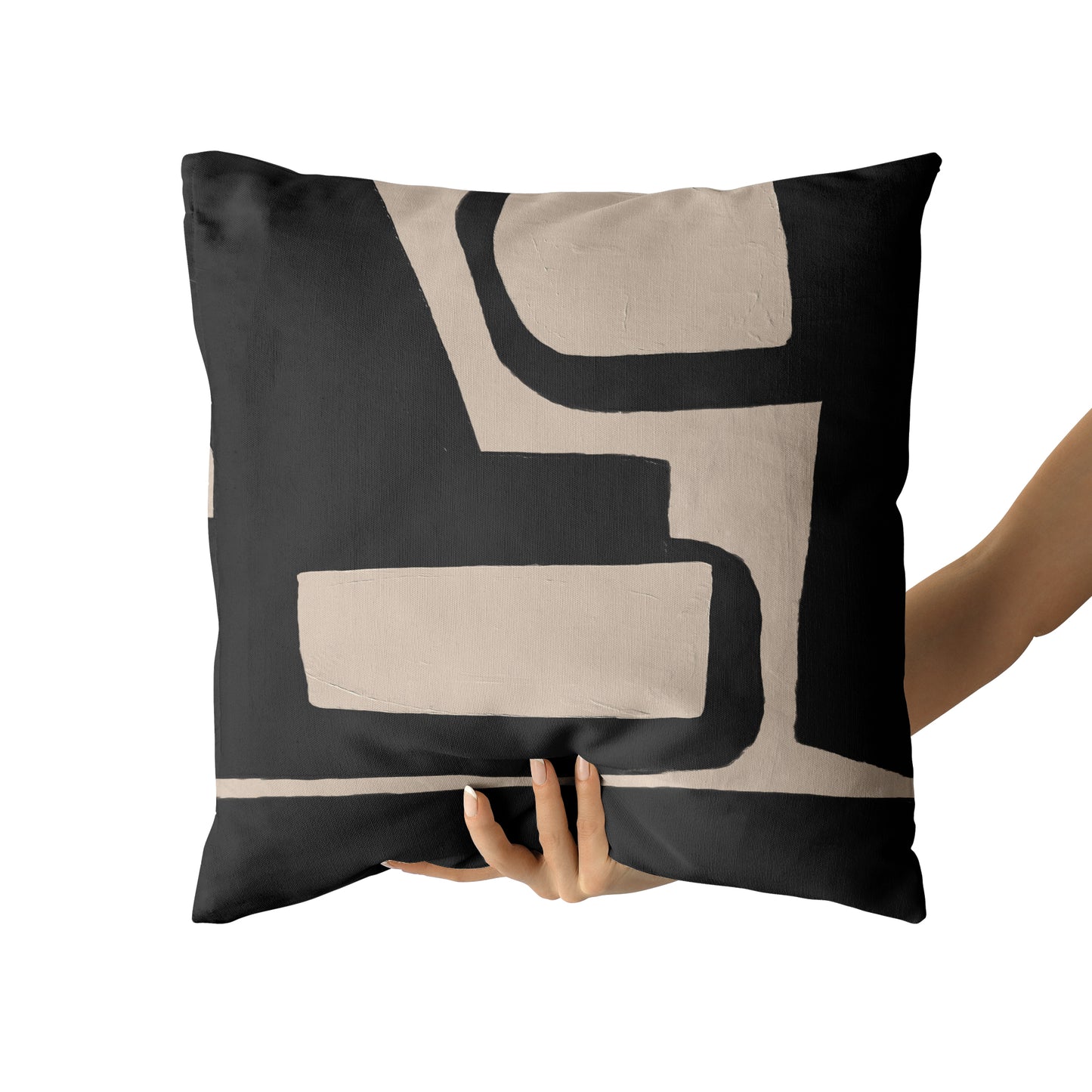 Black Bauhaus Modern Art Throw Pillow