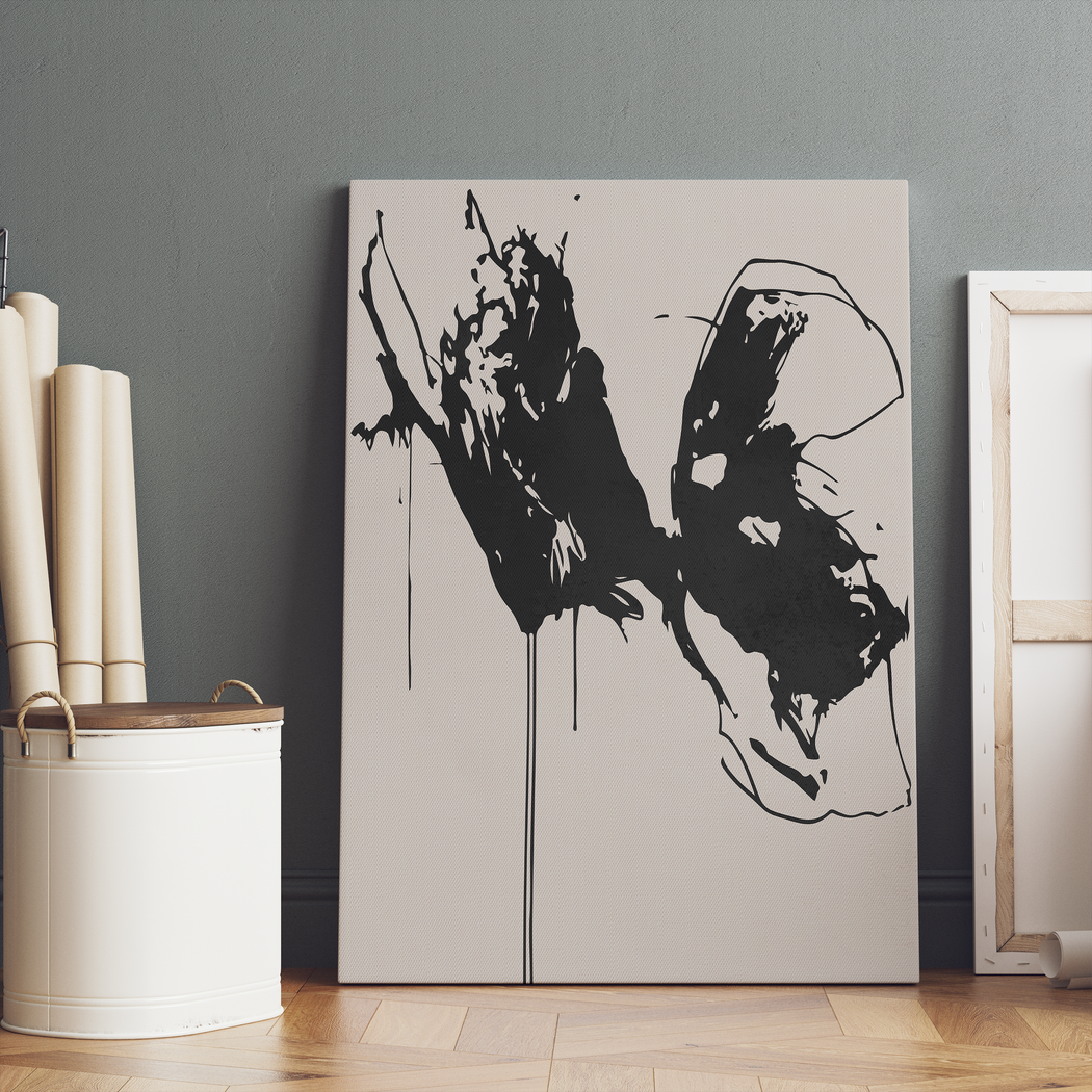 Painted Black Butterfly Canvas Print
