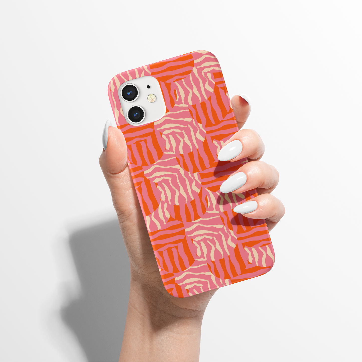 Pink and Orange Mid Century Pattern iPhone Case