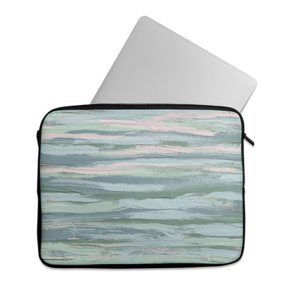 Blue Sea Abstract Modern Art- Laptop Sleeve
