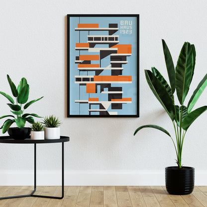 Blue Bauhaus Architecture Poster