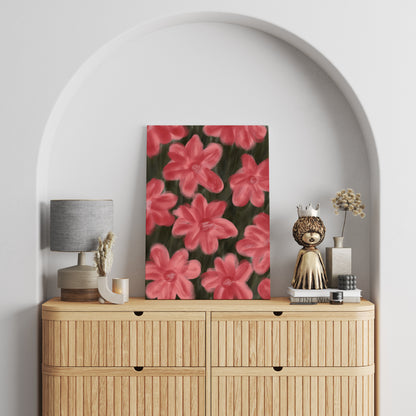 Hand Painted Flowers Feminine Canvas Print