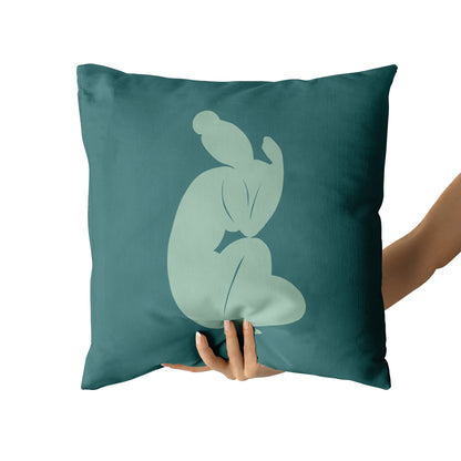 Green Woman Pillow