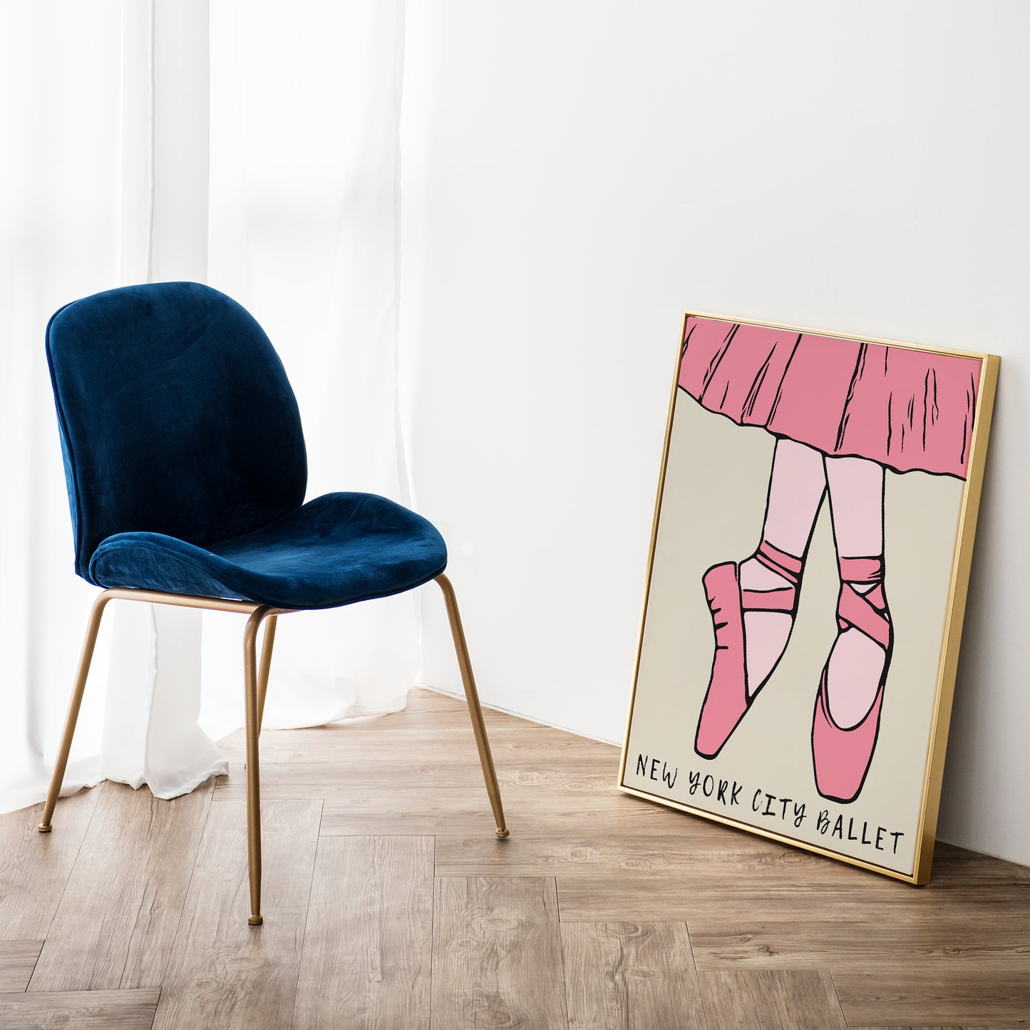 Pink Pointe Shoes Ballet Poster