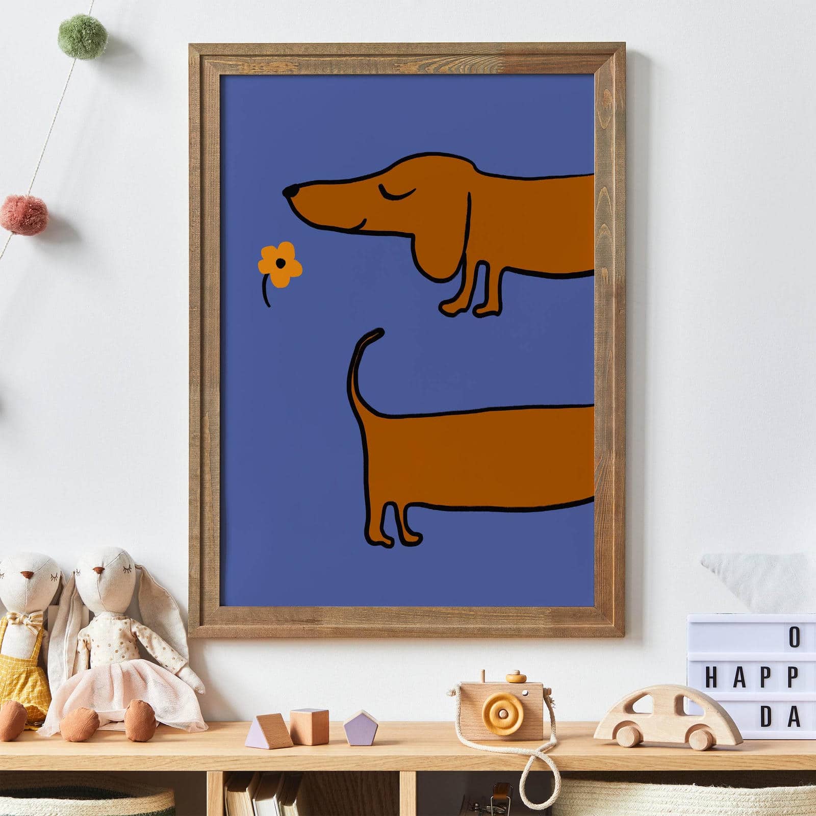 Cute Dachshund Dog On Walk Poster Hypesheriff