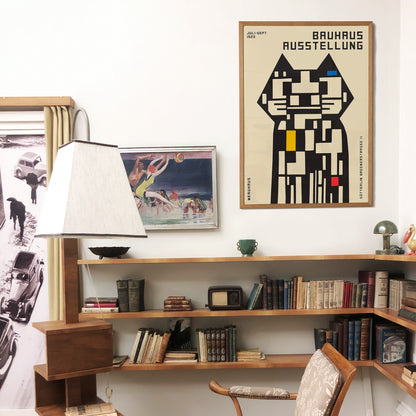 Bauhaus Geometric Cat Poster