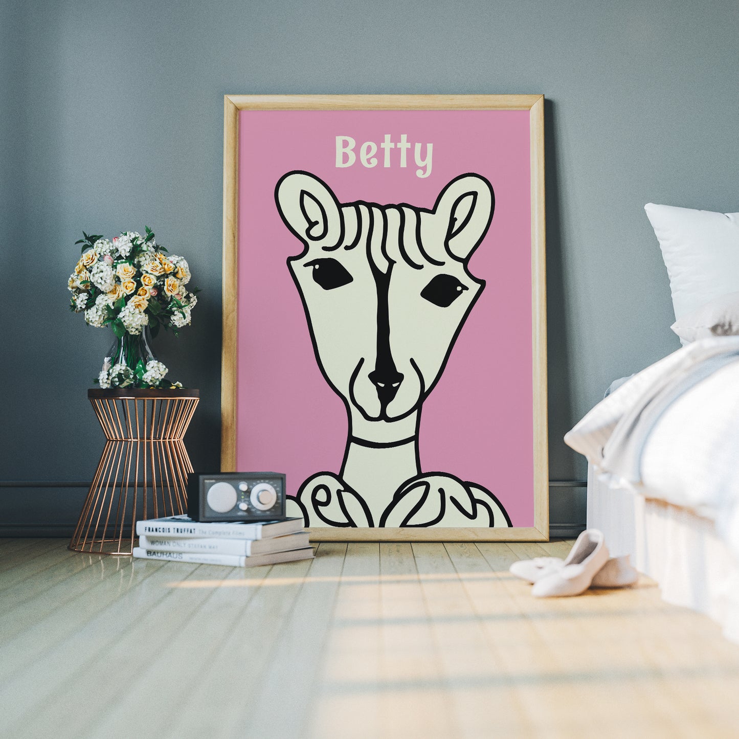 Cute Alpaca Betty Pink Poster