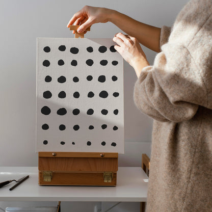 Scandinavian Black Dots Canvas Print