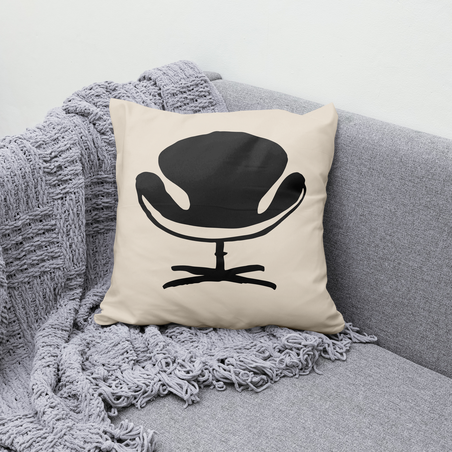 Retro Egg Chair Throw Pillow