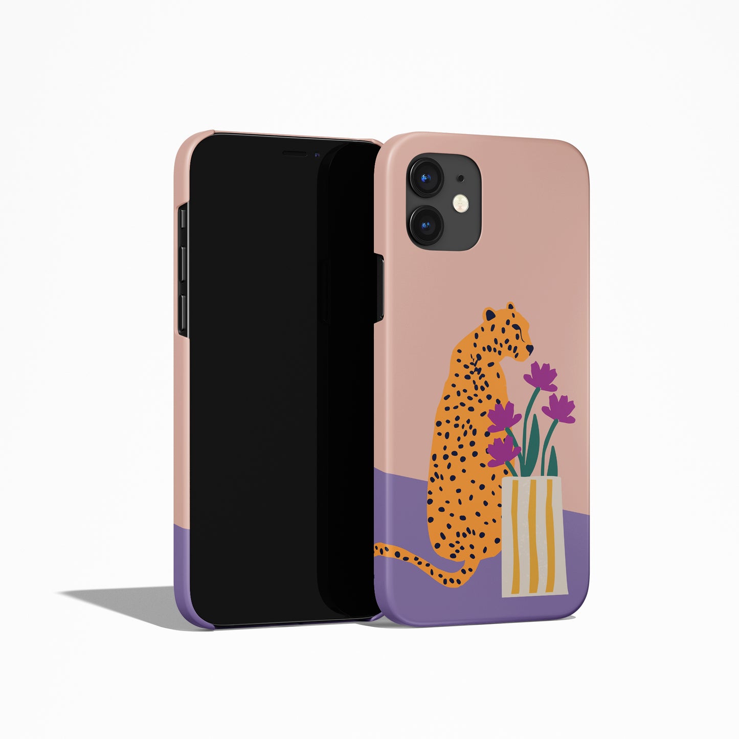 Leopard and Flower Illustration iPhone Case