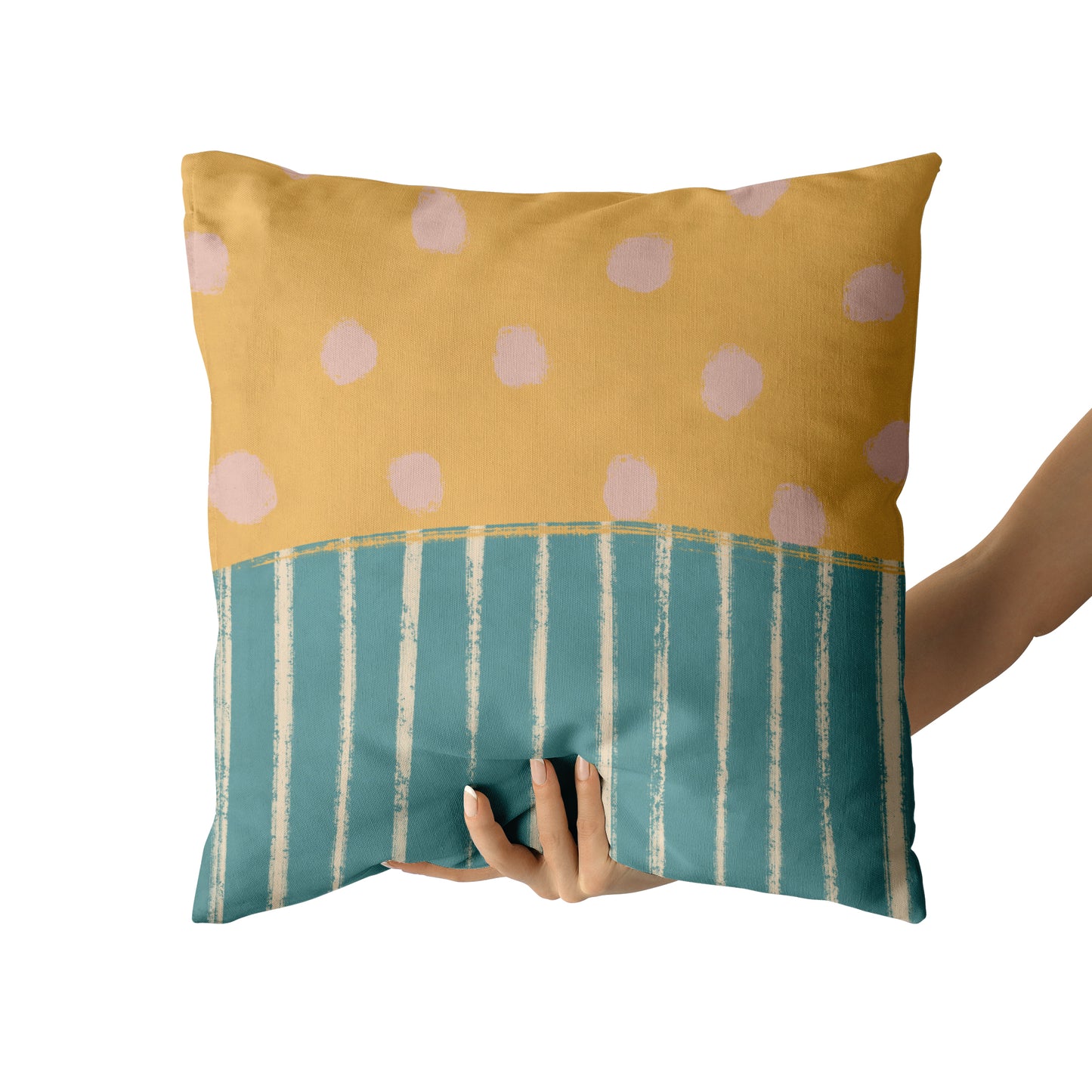 Retro Yellow Pattern Throw Pillow