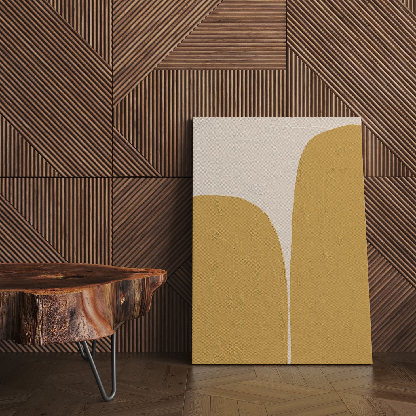 Modern Mustard Blocks Canvas Print