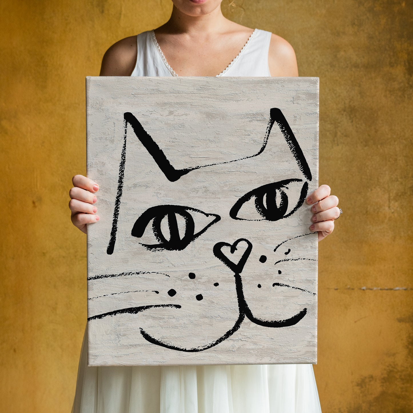 Cute Black Cat Canvas Print