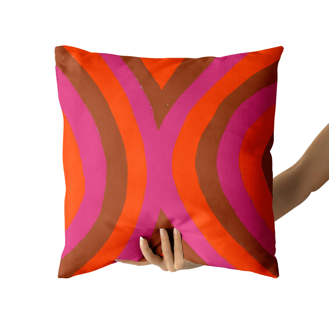 Retro 70s Colorful Art Decorative Pillow