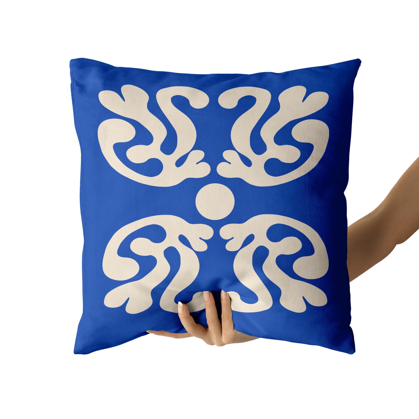 Blue Botanical Throw Pillow