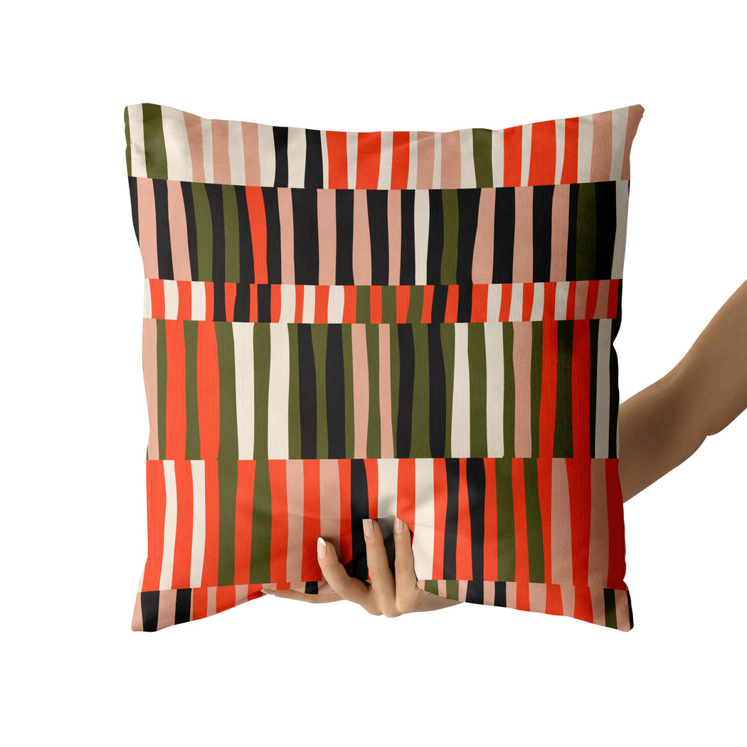 Colorful Mid Century Modern Throw Pillow
