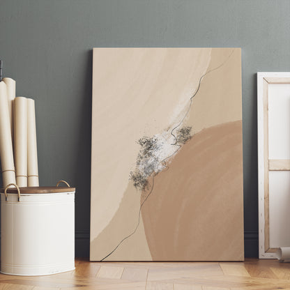Painted Beige Boho Abstract Canvas Print
