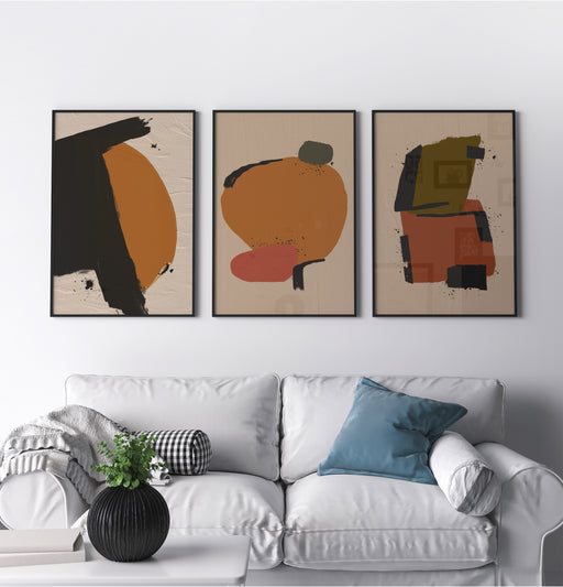 Set of 3 Danish Modern Abstract Prints