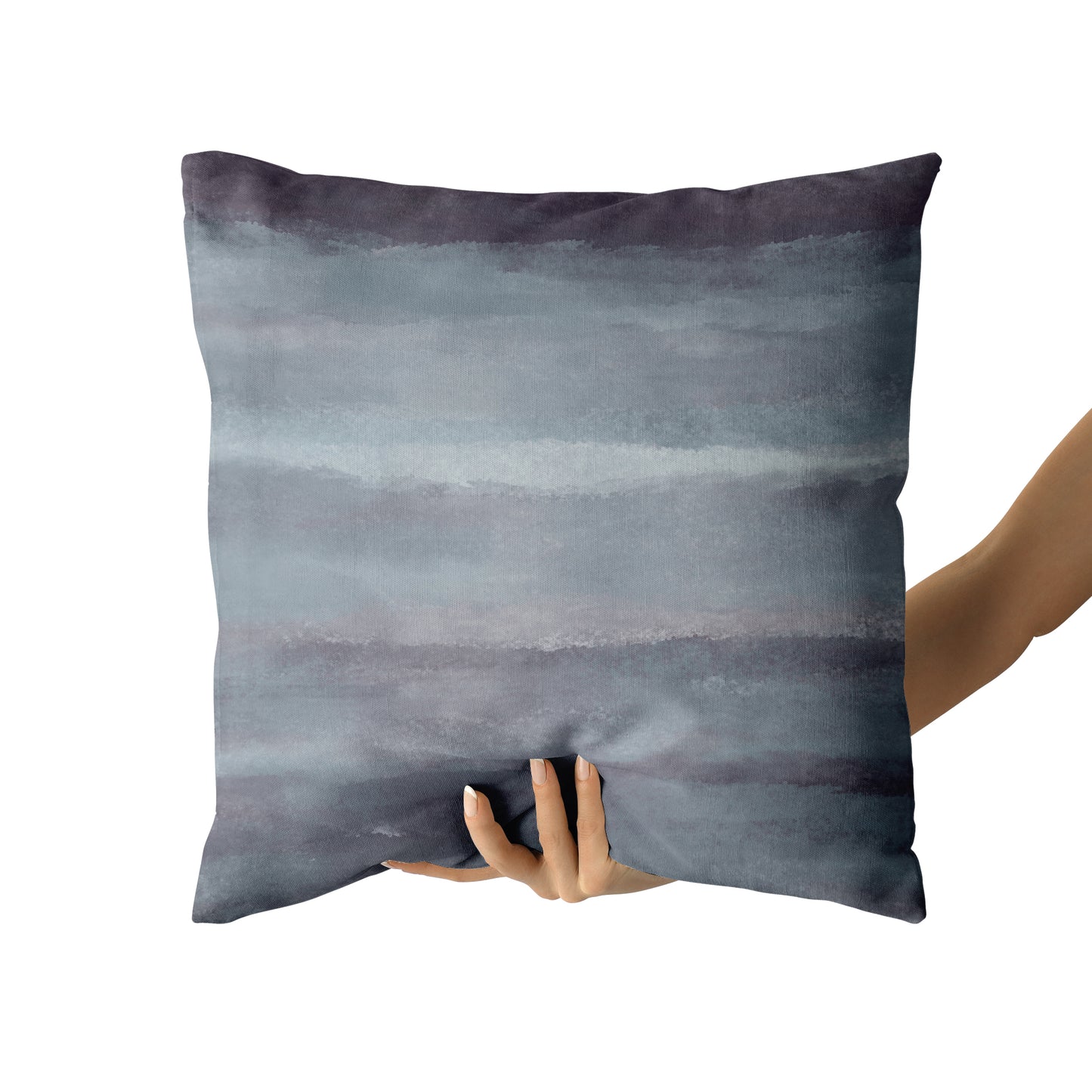 Sea Levels Seafoam Navy Blue Abstract Ocean Art Throw Pillow