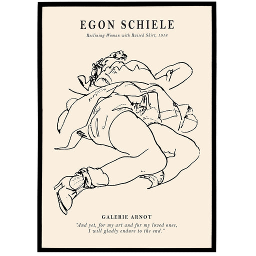 Schiele Line Art Poster