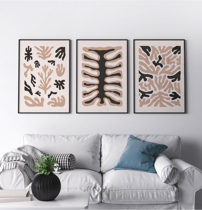 Set of 3 Botanical Shapes Posters