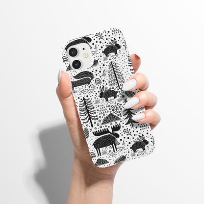 Winter Forest Black&White iPhone Case