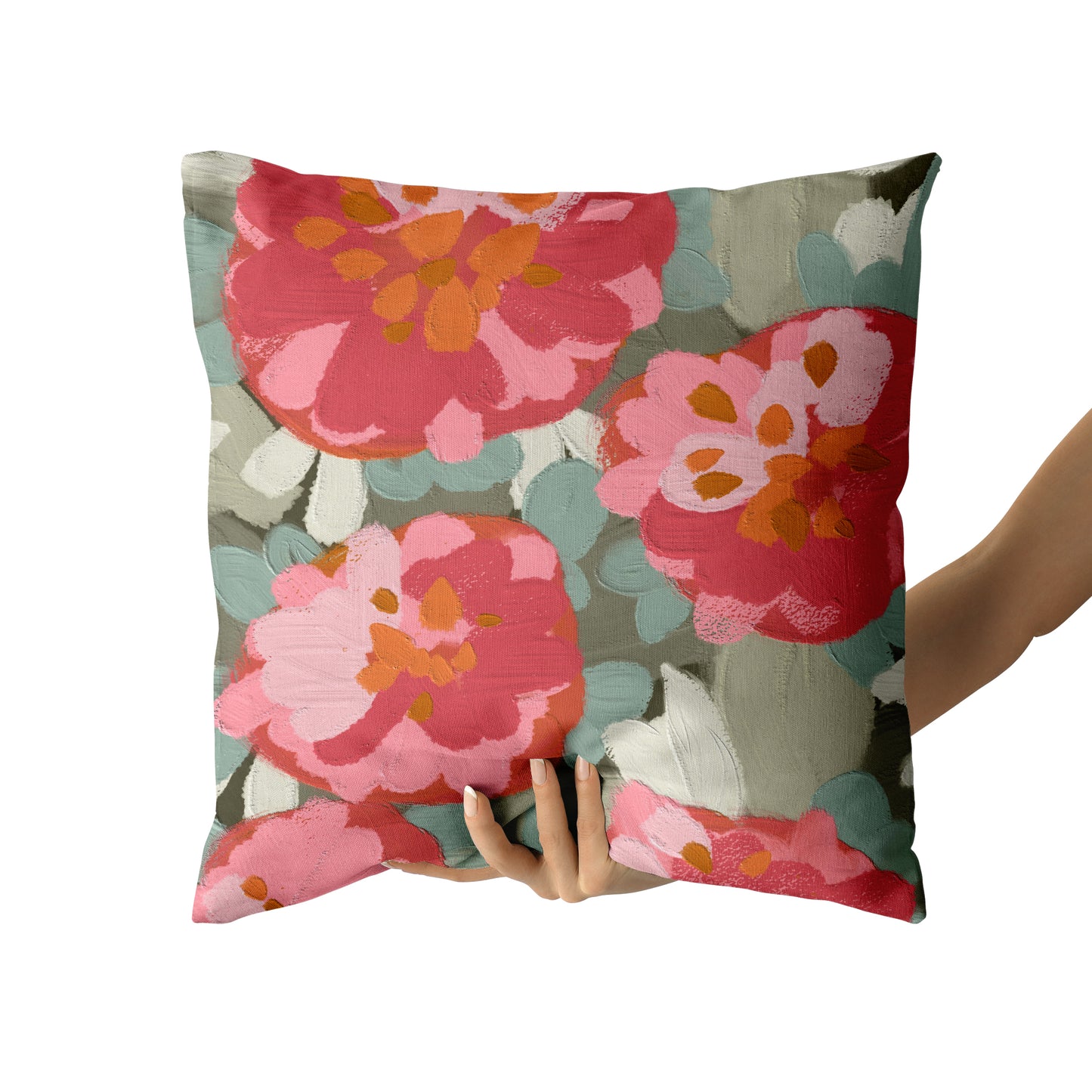 Painting Flowers Throw Pillow