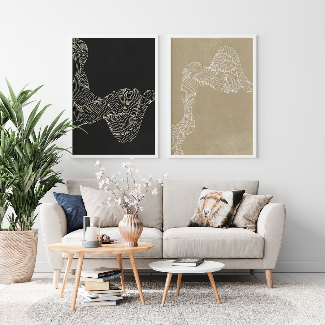 Set of 2 Modern Abstract Bohemian Posters