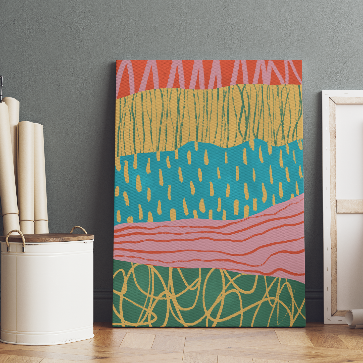 Colorful Mid Century Modern Canvas Print